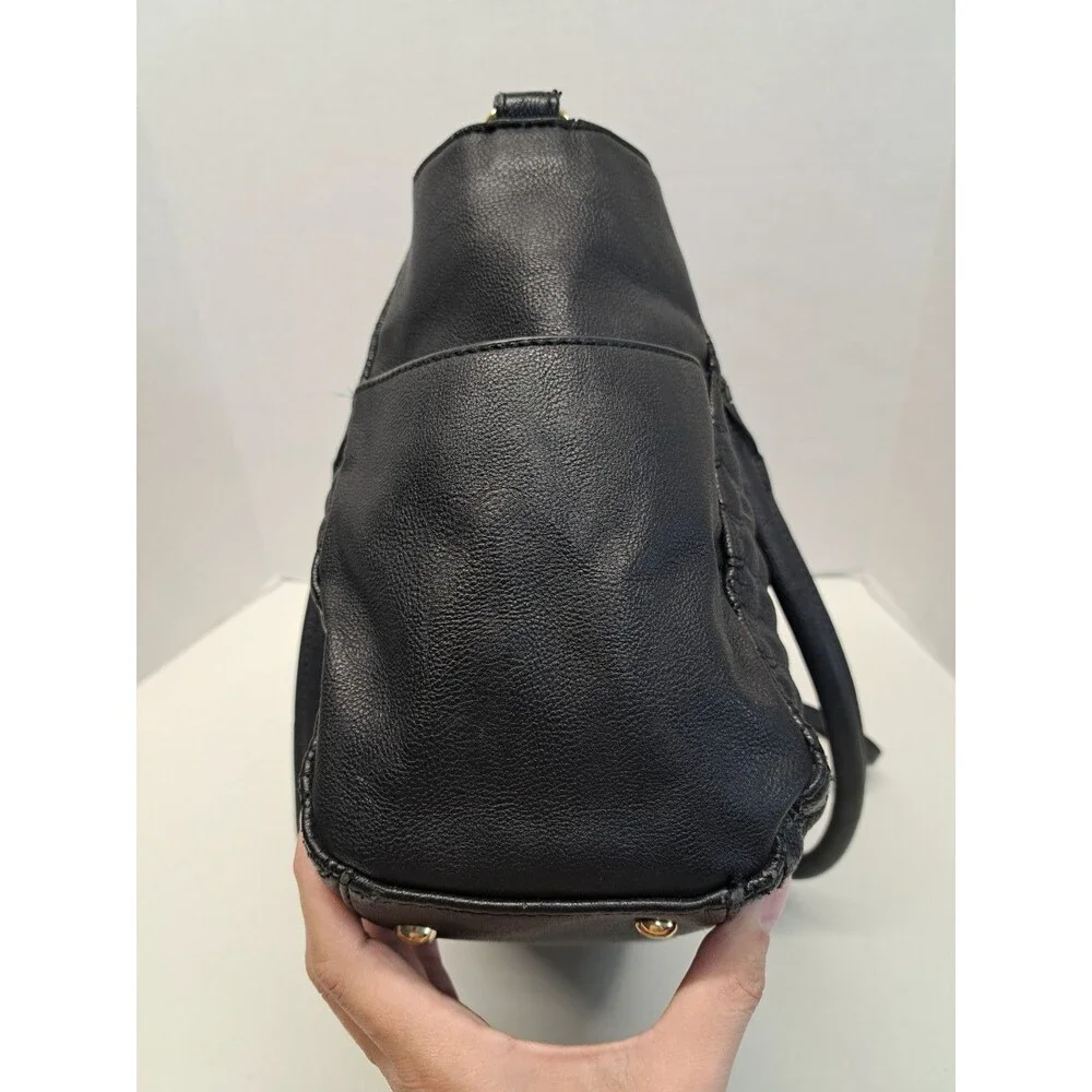 Betsey Johnson Quilted Satchel Black Bag - Picture 6 of 15